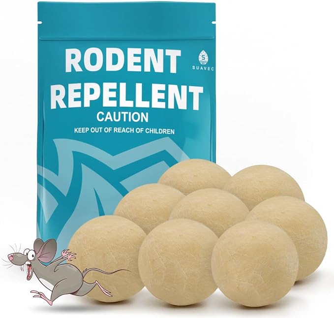 SUAVEC Rodent Repellent, Mice Repellents, Rat Repellent for House, Mouse Repellent, RV Rodent Repellant, Peppermint Oil to Repel Mice and Rats, Rat Deterrent, Keep Mice Away for Indoor-8 Packs