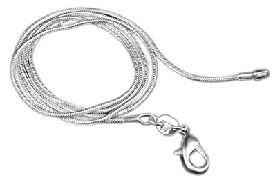 BODYA 1pc 16"-24" Inch Silver Plated 1.2mm Snake Sparkle Chain Necklace All Sizes of 16 18 20 22 24 inch