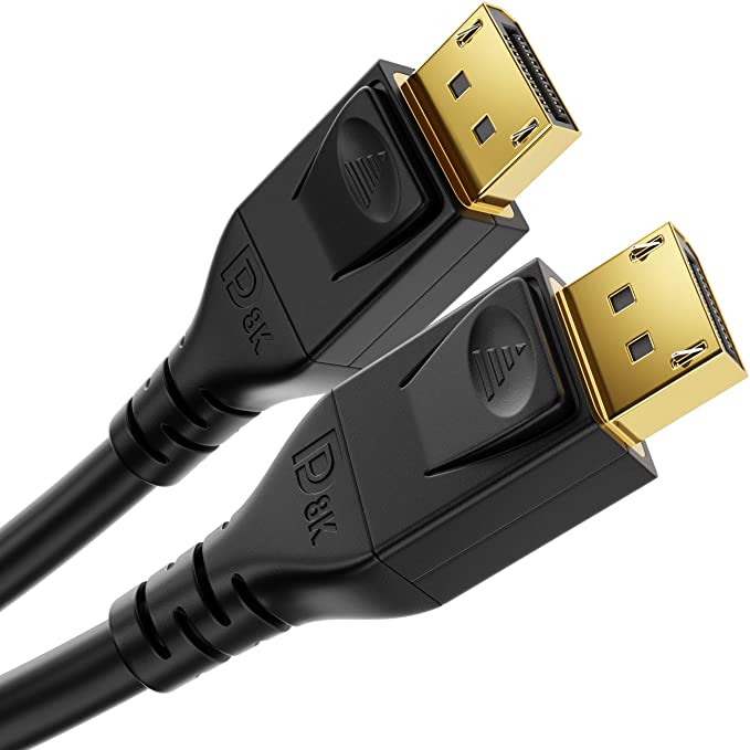 deleyCON 3.0m (9.84 ft.) Display Port (Interconnecting DPs) Cable 4K 8K UHD 1.4 HBR3 DSC HDR 10 Transmission Rates of up to 32.4 Gbit/s UHD with 8K@60Hz or 4K@120Hz - Black