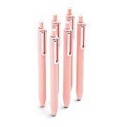 Poppin Retractable Gel Luxe Pens, Blush, Package Of 6, Black Ink
