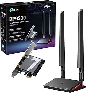 TP-Link Archer TBE550E WiFi 7 Card BE9300 Mbps Wireless Bluetooth 5.4 PCIe Network Card, Wider Signal Coverage, 6GHz/5GHz/2.4GHz PCI Express Bluetooth WiFi 7 Card for Desktop/PC Windows 11(64Bit)