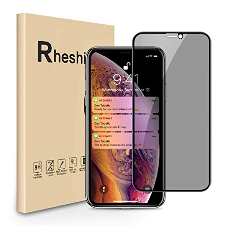 Privacy Screen Protector for iPhone Xs MAX 6.5 inches, Full Coverage Anti-Spy Anti-Scratch/Fingerprint Tempered Glass Film Shield Compatible Apple iPhone Xs MAX, 1-Pack