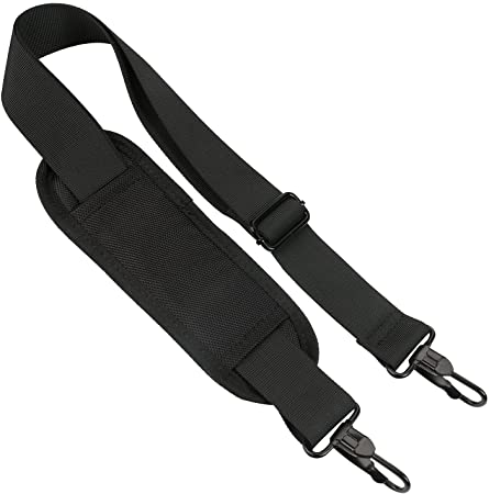 Ytonet Shoulder Strap, Universal Adjustable Laptop Shoulder Strap Replacement Comfortable Belt with Metal Hooks for Laptop Messenger Crossbody Bag Luggage Duffel Camera, Black