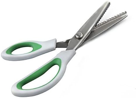 Pinking Shears Green Comfort Grips Professional Dressmaking Pinking Shears Crafts Zig Zag Cut Scissors Sewing Scissors (1, 5 Ounce) by Generic