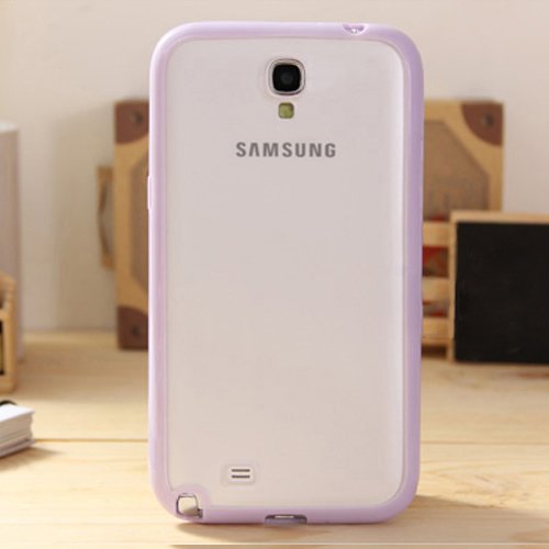 Galaxy S4 Case, ANLEY Candy Trim Series - [1.5mm Slim Fit] [Shock Absorption] Jelly Silicone Bumper with Frosted Clear Hard Back Cover for Samsung Galaxy S4 (Lavender Purple)   Free Ultra Clear Screen Protector Film