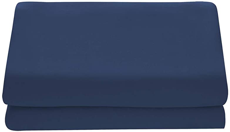 Comfy Basics 1-Piece Ultra Soft Flat Sheet - Elegant, Breathable, Navy, King, California King