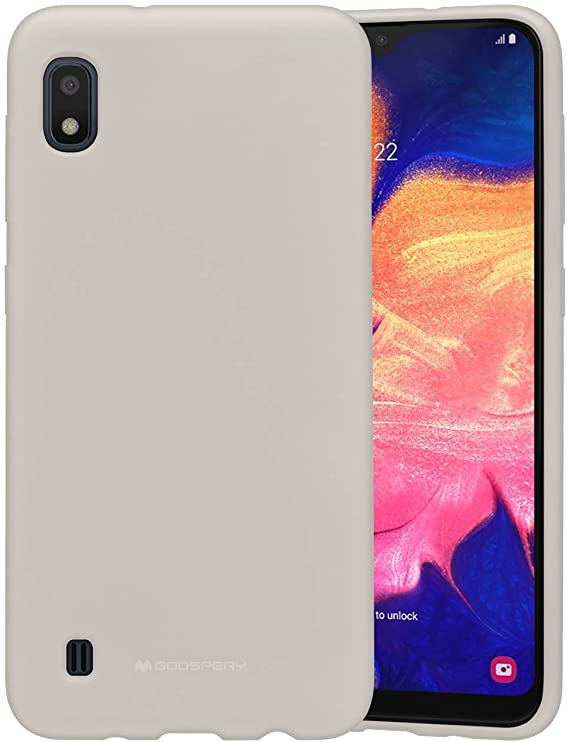 Goospery Liquid Silicone Case for Samsung Galaxy A10 (Not Fit A10E) Jelly Rubber Bumper Case with Soft Microfiber Lining (Stone) A105-SLC-STN