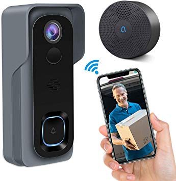Video Doorbell Wireless WiFi Smart Doorbell Camera 1080P HD Security Home Camera Real-Time Video and Two-Way Talk, Night Vision, PIR Motion Detection 166°Wide Angle Lens,GEREE 2019 Newest Upgrade