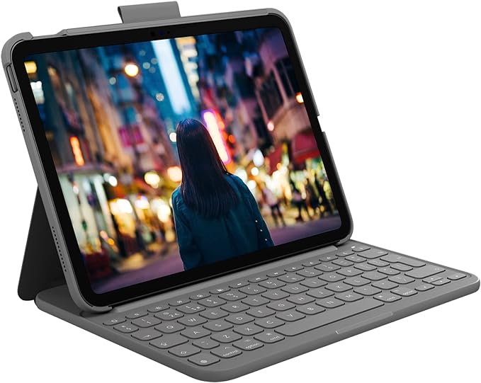 Logitech iPad (10th generation) Keyboard Case | Slim Folio with integrated wireless keyboard - Graphite