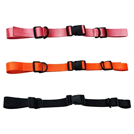 3 Pieces Backpack Chest Strap, Heavy Duty Adjustable Backpack Sternum Strap Chest Belt with Buckle for Hiking and Jogging（Black ，Orange， Pink）