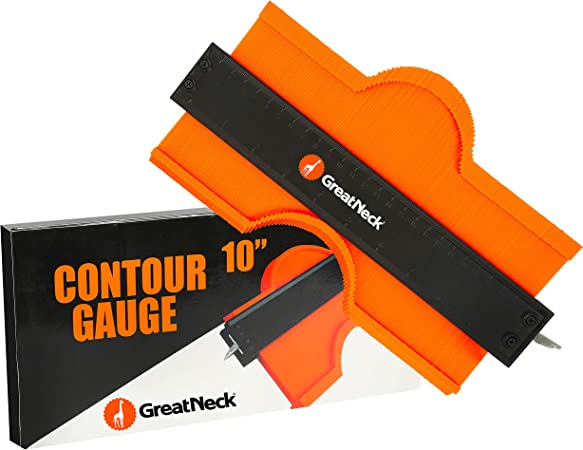 GreatNeck 74591 10 Inch Contour Gauge, 10 Inch Contour, Contour Duplication Gauge with Lock, Easy Contour Device Forms to Most Shapes, Adjust Tightness
