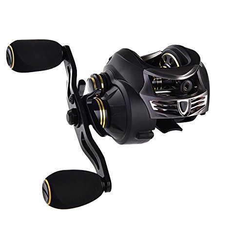 KastKing Stealth Baitcasting Reel - All Carbon Baitcaster Fishing Reel - 6oz Super Light Weight - 16.5 Lb Carbon Fiber Drag, 11   1 BB, Dual Brakes