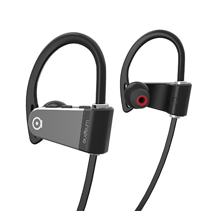 Bluetooth Wireless Headphones, Audbum IPX7 Waterproof Sports Earphones, 12 Hours Playing HD Stereo Earbuds Noise Cancelling In Ear Headsets for Gym Running Workout, Jogging, Hiking etc.