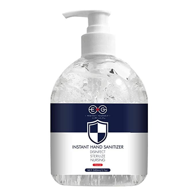 EG Refreshing Hand Sanitizer Gel, Washless Hand Soap Gel, 500ML Super-Large Capacity Household Cleaning Gentle Hydrating Hand Sanitizer Soothing Gel,Non-irritating,Pump Bottle (500 ML)