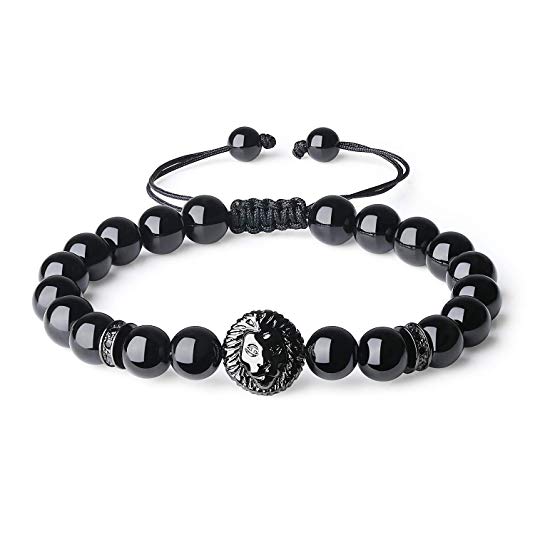 COAI Stone Beaded Lion Bracelet for Men Women