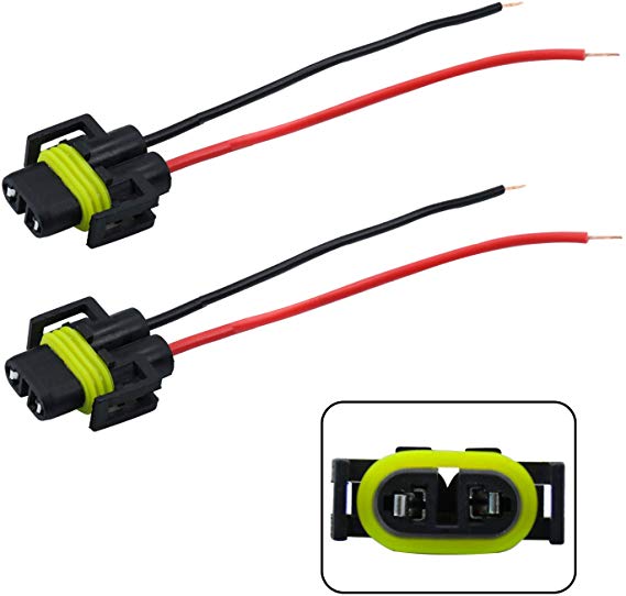 iBrightstar H11 H9 H8 Female Adapter Wiring Harness Sockets Wire For Headlights or Fog Lights