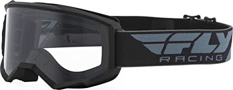 FLY Racing Adult Focus Goggles for Motocross, Off-road, ATV, UTV, and More (BLACK with Clear Lens)