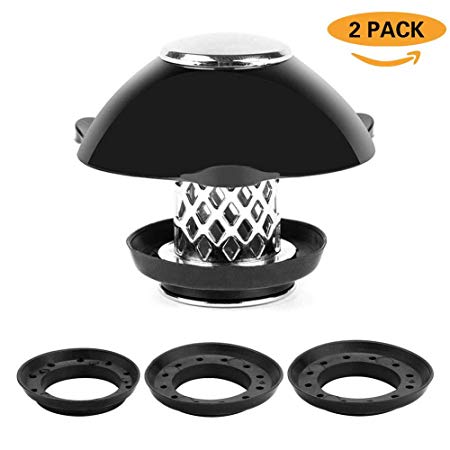 eRqILUJI Tub Stopper Hair Catcher Bathtub Drain Protector/Strainer/Snare, No More Tangled Messes & Clogged, Black 2 Pcs