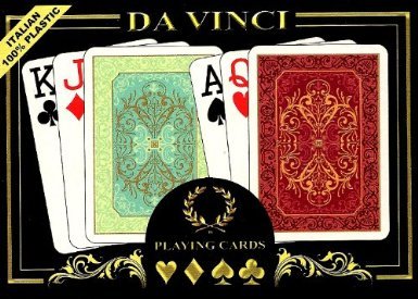 Da Vinci Persiano, Italian 100% Plastic Playing Cards, 2-deck Set Poker Size, W/hard Shell Case & 2 Cut Cards; Choose Regular or Jumbo Index