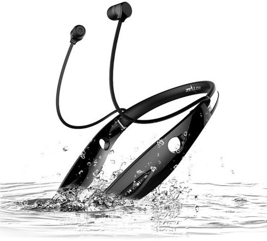 Bluetooth Headset Wireless Neckband Bluetooth Headphones Earbuds Ansion H1 40 Lightweight Stereo Sports Bluetooth Headset Noise Cancelling Earbuds WMic In-Ear Earpiece HandsFree for Smartphone-Black