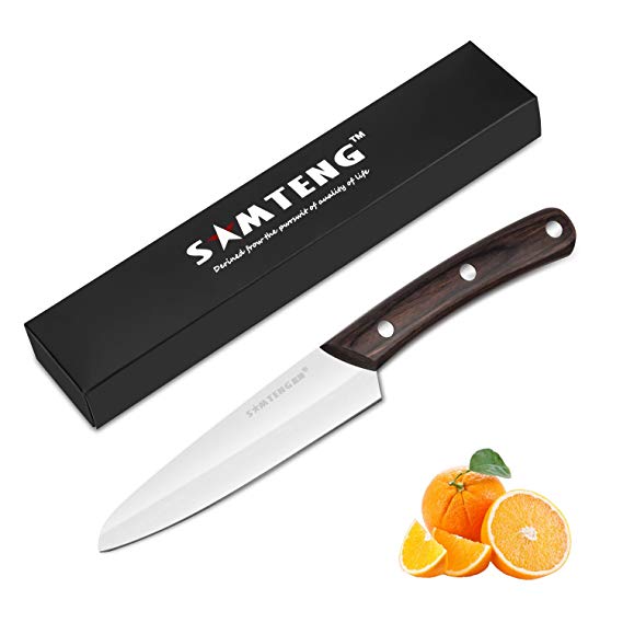 SMTENG Series Triple Rivet Paring Knife 4.5in - Fruit Knife - Carbon Stainless Steel Professional Kitchen Cutlery (4.5-inch)