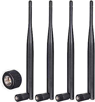 Bingfu 4G LTE Antenna Cellular 6dBi SMA Male Antenna (4-Pack) Compatible with 4G LTE Wireless CPE Router Hotspot Cellular Gateway Industrial IoT Router Trail Camera Game Camera Outdoor Security Camera