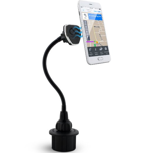 Naztech MagBuddy Universal Magnetic Cup Holder Car Mount, with 11-inch Extendable Neck and Insta-Lock Technology for iPhone and Android Mobile Devices, Smartphones, Cell Phones, Tablets and GPS