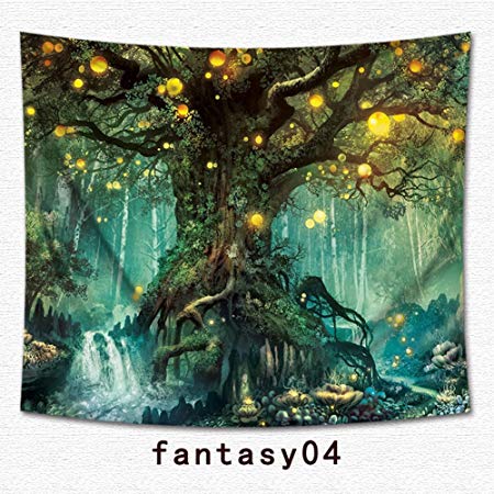 3D Printing Fantasy Plant Magical Forest Tapestry Art For Home Decor Wall Hanging Tapestry(51Wx59L) (04)