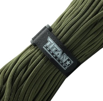 TITAN MIL-SPEC 550 Paracord / Parachute Cord, 103 Continuous Feet, 620 lb. Breaking Strength - Authentic MIL-C-5040, Type III, 7 Strand, 5/32" (4mm) Diameter, 100% Nylon Military Survival Cordage. Includes 3 FREE Paracord Project eBooks.