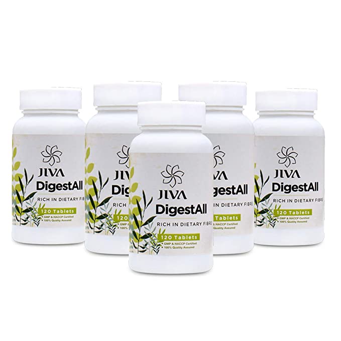 Jiva Digestall Tablets - 120 Tablet Each (Pack of 5) | Ayurvedic Remedy for Digestive Disorders | Provides Relief from Indigestion, Flatulence and Gastric Distress | 100% Quality Assured