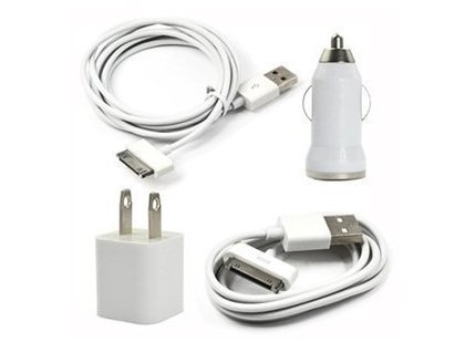 LQM AC Wall Car ChargerUSB Sync and Charge Cable Cord for Apple iPhone 4 iPhone 4s iPad 2 iPad 3  iPod 1 iPod 2 iPod 3 iPod 4 iPod 5 iPod 6