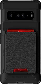 Ghostek EXEC Pixel 6 Pro Wallet Case with Card Holder and Works with Magnetic Mounts Leather Pocket Holds 4-Credit-Cards Protective Cover Designed for 2021 Google Pixel 6 Pro 5G (6.71") (Stormy Black)
