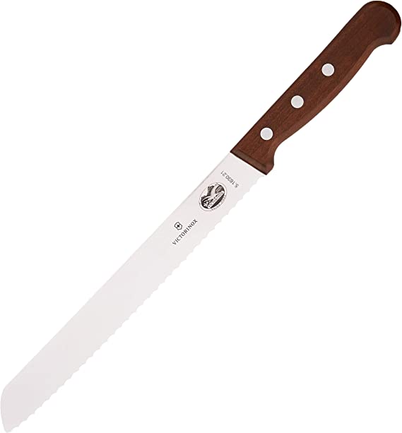 Victorinox 5.1630.21-X4 8-Inch Wavy Edge Bread Knife, Rosewood Handle, 8 inch