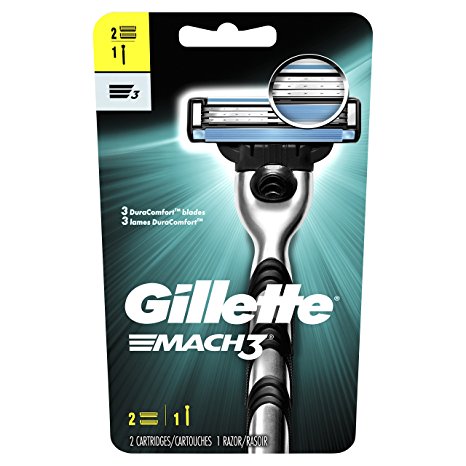 Gillette Mach3 Men's Razor with 2 Razor Blade Refills, Mens Razors / Blades