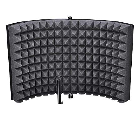 AW Studio Microphone Isolation Shield Acoustic Foam Panel Sound Absorbing Vocal Recording Panel Stand Mount