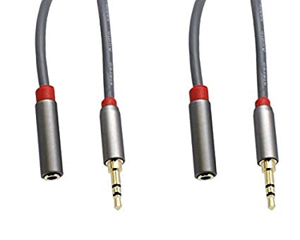 2 Pack 25 Feet 3.5mm Stereo Male to Female Extension Cable, CNE64353