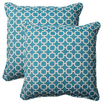 Pillow Perfect Indoor/Outdoor Hockley Corded Throw Pillow, 18.5-Inch, Teal, Set of 2