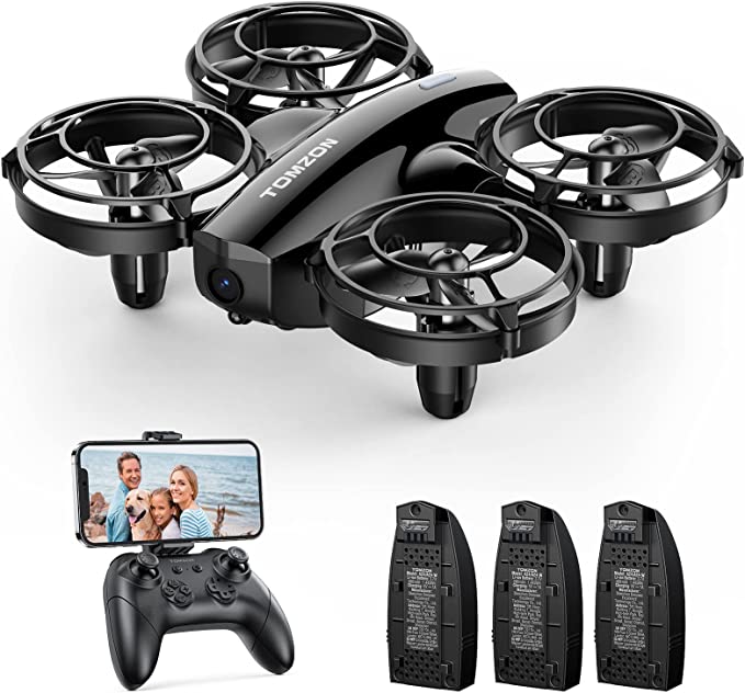 TOMZON A24W Drones for Kids with Camera, 1080P FPV Mini Drone for Adults, Battle Mode, Throw to Go, RC Quadcopter for Beginners with 3 Batteries 24 Mins, 3D Flips, Self Spin, Circle Fly, One Key Start