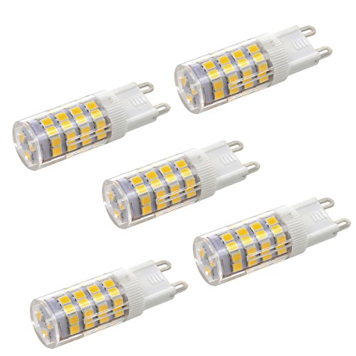LEORX G9 LED Blubs Natural White 5W Replacement for 40W Halogen Lamp 310-330LM AC 100-120V- Pack of 5 Energy Class A