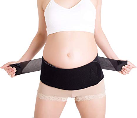 Baby Belly Band Original Pregnancy and Post Partum Belt for Maternity Support, Black