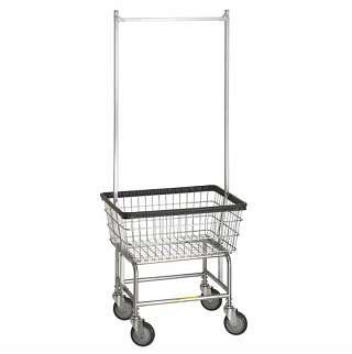 R&B Wire Standard Laundry Cart - Double Pole