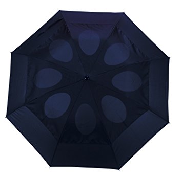 Windproof Wind Resistant Very Strong Open & Close Folding Vented Umbrella/Brolly - Available in - Black, Navy, Green, Lilac, Red, Blue/White Polka Dot & Red/White Polka Dot.