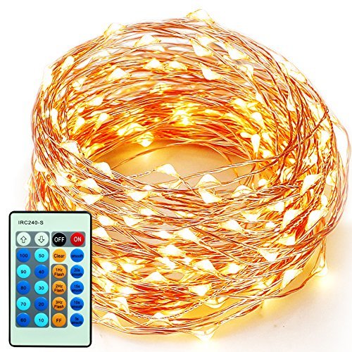 LED String Lights, Copper Wire Starry Light with Remote Control For Wedding and Party suitable, indoors or outdoors - 100 Leds 33ft/10M