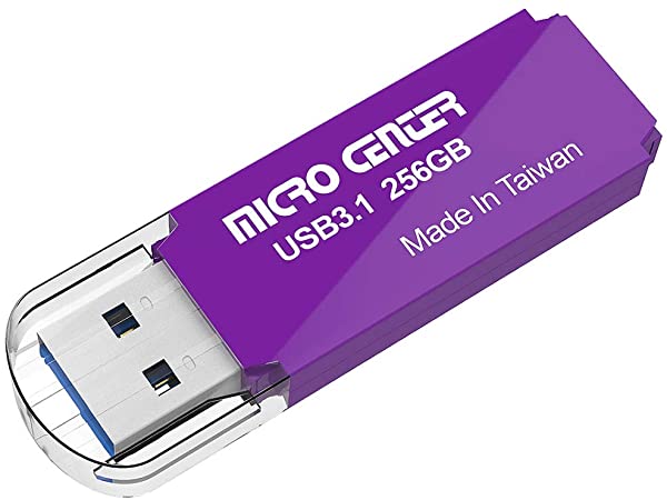 Micro Center Pro 256GB USB 3.1 Flash Drive Faster USB Stick External Data Storage Thumb Drive, USB 3.0 Upgrade Version (256GB, Purple)