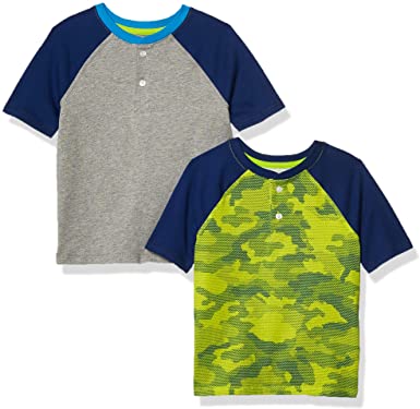 Amazon Essentials Boys Short-Sleeve Henley T-Shirts