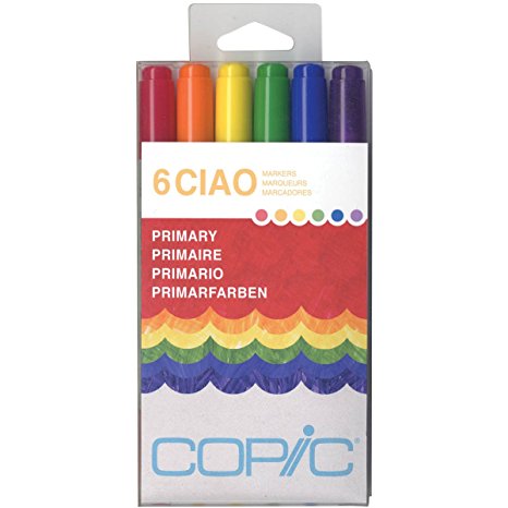 Copic Marker Ciao Markers, Primary, 6-Pack