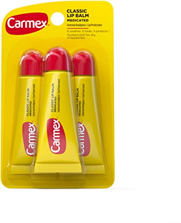 Carmex Classic Tube 0.35oz Medicated Lip Balm (1 Pack of 3)