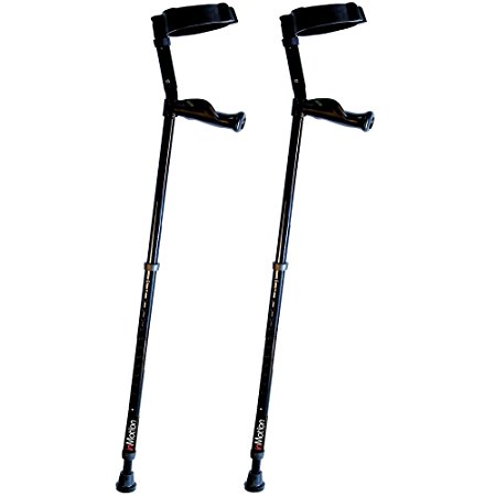 Millennial Medical In-Motion Forearm Crutches - size Tall (4'9" - 6'3") | Glossy Black