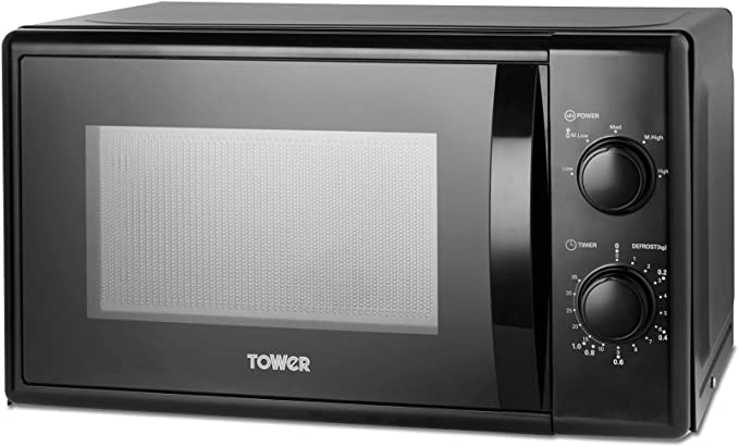 Tower T24034BLK Microwave with 5 Power Levels and 35 Minute Timer, 20 Litre Capacity, 700 Watts, Black