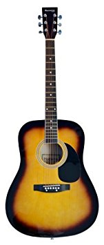 Full Size Dreadnought SUNBURST Acoustic Guitar with Free Carrying Bag and Accessories & DirectlyCheap(TM) Translucent Blue Medium Guitar Pick 41-Pro-Pack